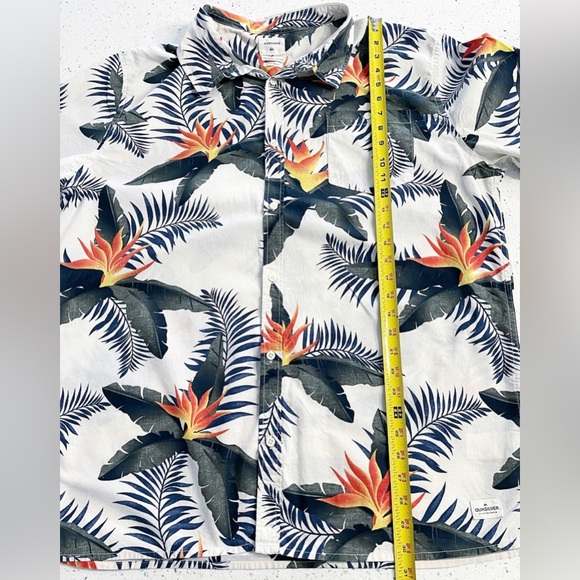 QUIKSILVER Poolslider Button Down Shirt Mens XXL Tropical Print Regular Fit - Picture 8 of 10